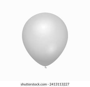 White  balloon on a transparent background, celebration and festival, fun decoration, Holiday, birthday.