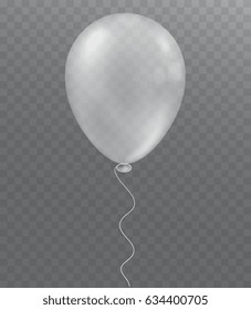 White balloon on Transparent background. Festive decoration.