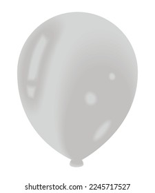 white balloon party flat icon isolated