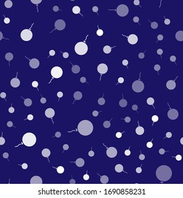 White Balloon with ribbon icon isolated seamless pattern on blue background.  Vector Illustration
