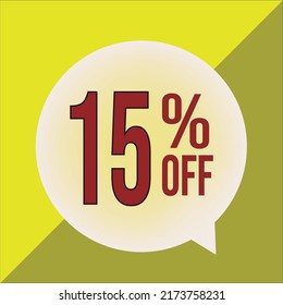 White balloon showing price discount with yellow background