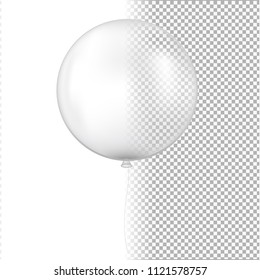 White Balloon Transparent Background With Gradient Mesh, Vector Illustration