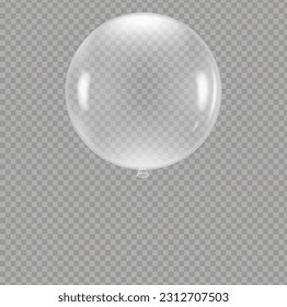 White Balloon And Transparentbackground With Gradient Mesh, Vector Illustration
