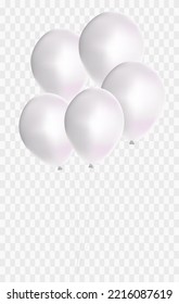 White balloons on white background. Vector