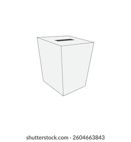 White ballot box vector illustration. Democracy, freedom of speech