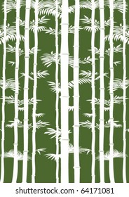 white bamboo on green background