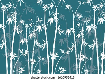 White bamboo silhouette and Japanese paper background material