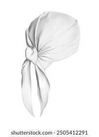 A white bandana or handkerchief. Vector illustration.