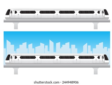 White Bangkok skytrain vector 