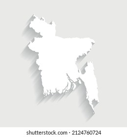 White Bangladesh map on gray background, vector, illustration, eps 10 file