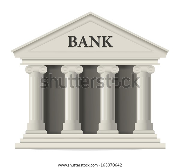 White Bank Building Icon Stock Vector (Royalty Free) 163370642 ...