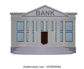 White bank building. vector illustration