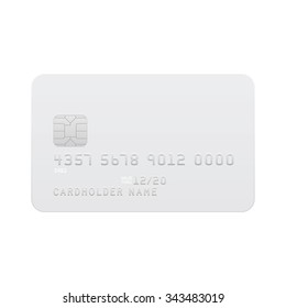 White Bankin Plastic card isolated on white background. Vector illustration