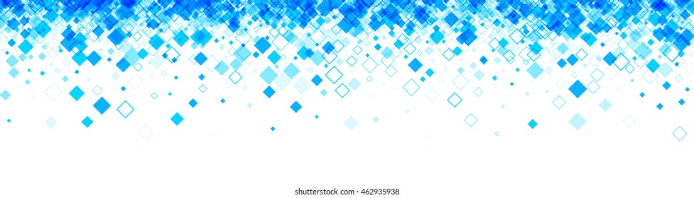Banner branco com losangos azuis. Ilustração em papel vetorial.
