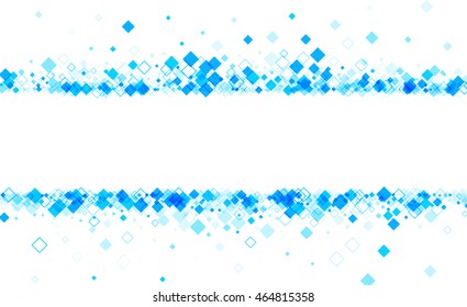 White banner with blue rhombs. Vector paper illustration.