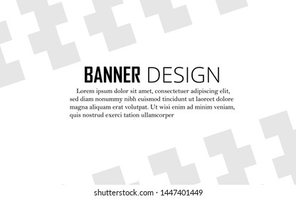 white banner design with rectangular pattern. black and white pattern. ready to use