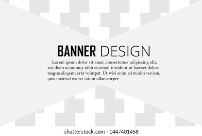 white banner design with rectangular pattern. black and white pattern. ready to use