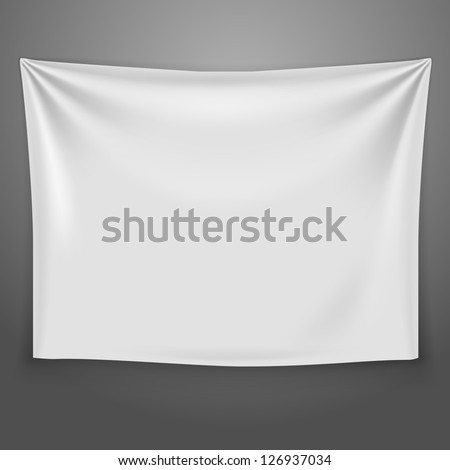 White banner with folds. Vector background