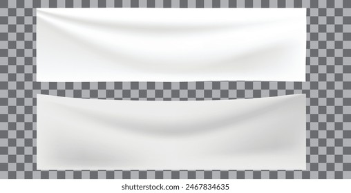 white banner Mockup vector isolated on transparent background