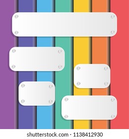  White banner on rainbow background , Vector illustration