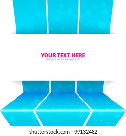 White banner over blue lines. Vector illustration for your business presentations.