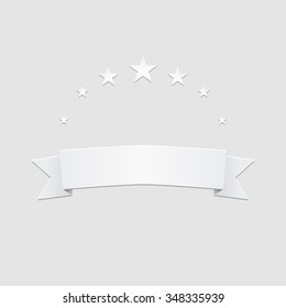 White Banner and Ribbon with srars.