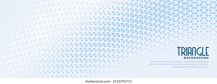 banner blanco con un pequeño patrón de triángulo azul