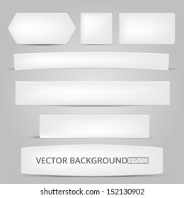 White banners with different shadows.