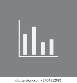 Gráfico de barras brancas com cinco barras em dados de gráfico de plano de fundo cinza