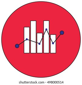 The white bar graph in red icon