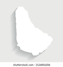 White Barbados map on gray background, vector, illustration, eps 10 file