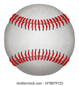 White baseball ball isolated on white background. Vector illustration