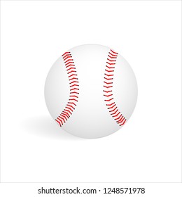 white baseball ball on white background. isolated vector illustration