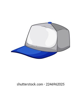 white baseball cap cartoon. white baseball cap sign. isolated symbol vector illustration