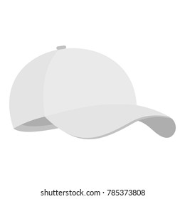 White baseball cap icon. Flat illustration of white baseball cap vector icon for web.