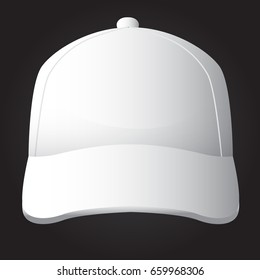 White baseball cap mockup set, vector eps10 illustration on black background - ready image for your presentation of goods. headdress