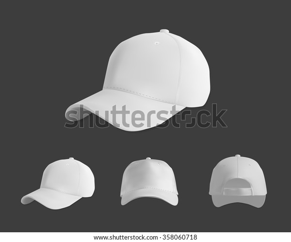 Download White Baseball Cap Mockup Set Vector Stock Vector Royalty Free 358060718