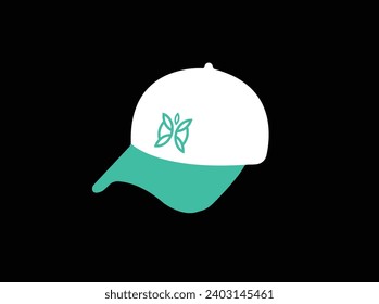White baseball cap in one different angles views.