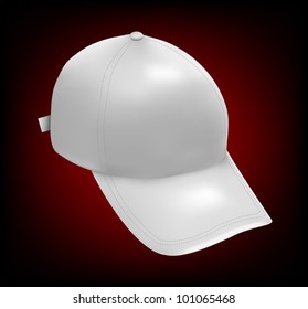 White baseball cap template isolated on black. Front view.