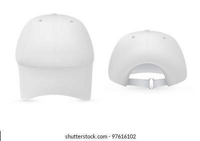 White Baseball Cap Template. Mesh & Gradients Only.