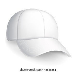 White baseball cap, vector