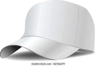 White baseball cap vector illustration