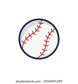 White baseball with red stitching icon design