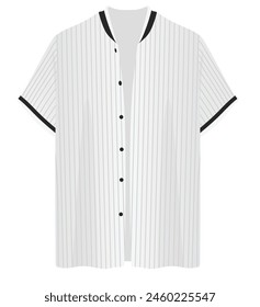 Camisa de béisbol blanca. Ilustración vectorial