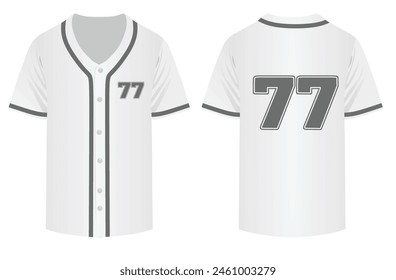 White  baseball shirt. vector illustration