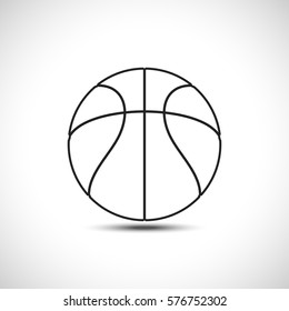 White Basketball Icon. Flat Vector Icon.