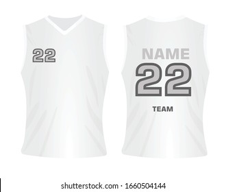 White basketball jersey. vector illustration 
