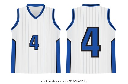 White basketball jersey. vector illustration 