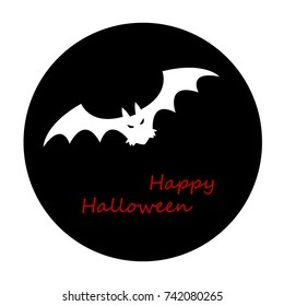 white bat on black background vector