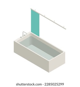 White bath isometric icon 3d vector illustration